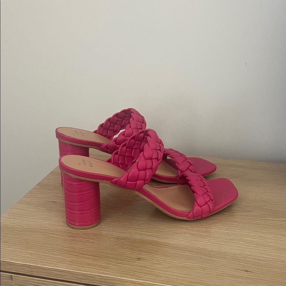 a new day Fuchsia Braided Heeled Sandals